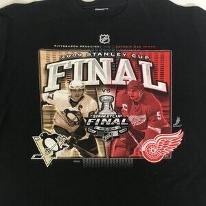 2009 NHL Stanley cup final T shirt Pittsburgh Penguins Detroit red wings